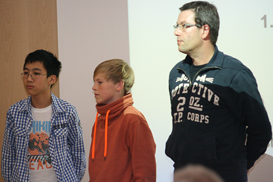 Die geehrten Bushido-Sportler (v.l): David Günther, Mattis Pevestorf und André Rixen.